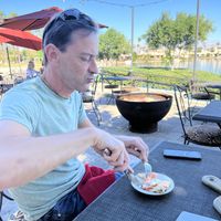 The lake view from the patio of the Château   at Melange in La Quinta