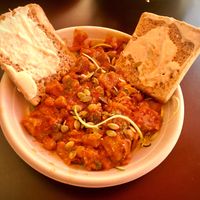Very average zucchini noodles topped with ratatouille   at Copper Branch in Nice