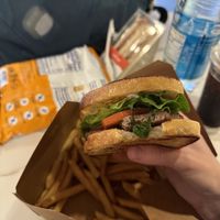 Impossible burger with lettuce tomato and veganaise on sourdough  at LAX - BLD - T7 in Los Angeles