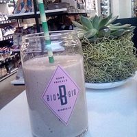 Carob and tahini milkshake at BioBio in Riga