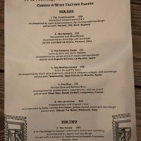 Menu at La Fauxmagerie in North West London