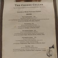 Menu at La Fauxmagerie in North West London