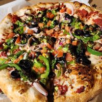 Vegan veggie pizza at Attaboy Pizza in Quebec