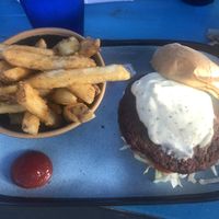 Impossible Burger with fries  at 4th Street Fillin Station in Cocoa Beach