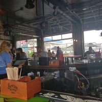 bar in the garage bays at 4th Street Fillin Station in Cocoa Beach