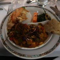 Vegan Indian dish I had for dinner this was a wonderful meal that was rich in flavors.  at Flamingo in Lake Manyara National Park