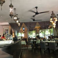 View from the outside seating area at Shabestan in Central Singapore