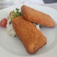 Vegan fried cheese at Magora in Vac