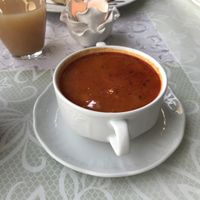Sour cabbage soup with vegetables and beans  at Magora in Vac