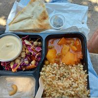 Meal 2 with flatbread and dessert at H&S Brothers Meal in Freiburg