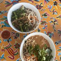 Chow mein and spicy peanut noodle bowls   at Charlie Hong Kong in Santa Cruz