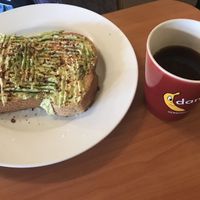 Green Fire ~ Avocado Toast & Americano  at Banana Dang in Oceanside