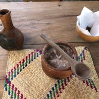 Chíllate - a refreshing Oaxacan cacao beverage  at CocoFam in Puerto Escondido