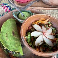Taco verde at CocoFam in Puerto Escondido