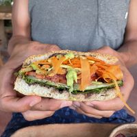 Torta vegana at CocoFam in Puerto Escondido