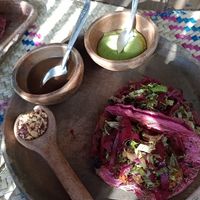 Pink taco 1 at CocoFam in Puerto Escondido