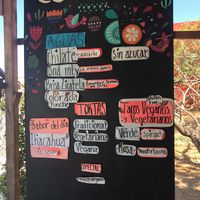 Flavoured waters and Mexican Food options at CocoFam in Puerto Escondido