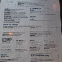 Menu at Lancaster Taphouse in Regina