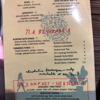 Back of the menu (as of Feb. 2019) at Recess in Atlanta