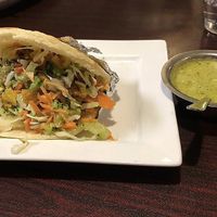 With special vegan sauce  at Arepa George in Chicago