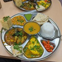 Vegan lunch plate at Krishna in Fremont