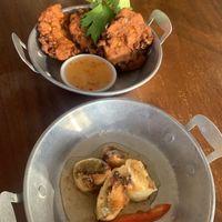 Corn fritters and po tia pad  at Samui Thai in Manuel Antonio
