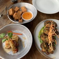 Vegan starters, all VERY tasty  at Samui Thai in Manuel Antonio