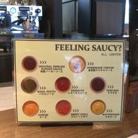 New sauce options to add to your burger at Emblem Cafe & Bar in Tokyo