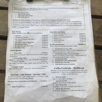 Menu  at Coffee Station in Phong Nha