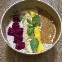 Fruit oat bowl at Coffee Station in Phong Nha