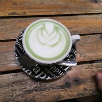Matcha latte at Coffee Station in Phong Nha