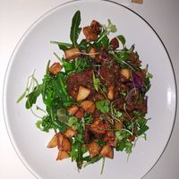 Eggplant on a bed of greens (can't remember its proper name) at Little Beach Boathouse in Nelson Bay