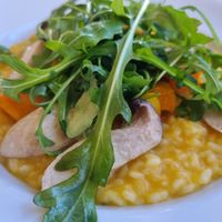 Pumpkin risotto at Little Beach Boathouse in Nelson Bay