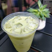Matcha with oat milk at WithCo Coffee in San Luis Obispo