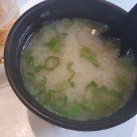 Miso soup at YO! Sushi in Liverpool