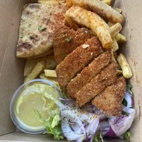 The Beast Heura Breaded Chick*n Box (with Athenian sauce)  at The Athenian in South West London