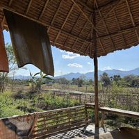 Outside seating😍  at Thai Zen Farm in Pai