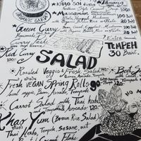 The menu at Thai Zen Farm in Pai