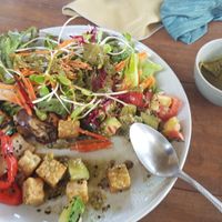 Part eaten roasted veg salad at Thai Zen Farm in Pai