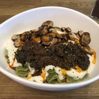 vegan potato manti with truffle and yoghurt  at Lezizel Manti - Türkische Teigtaschen in Koblenz