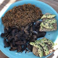 Avocado Toast, Lentils and Mushroom  at Naia in El Cuyo