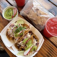 Tofu tacos on the left, mushroom on the right   at Tacoway Beach in Far Rockaway