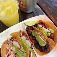 Mushroom on the left, black bean & sweet plantain on the right  at Tacoway Beach in Far Rockaway