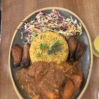 Coconut Meal Jolof with Millet Tempeh   at Akadi in Portland