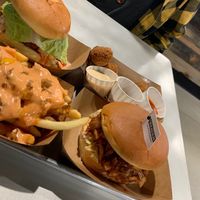 Jackfruit ‘pulled porque’ Ans animal fries.  at The Brave Bean in Fountain Valley