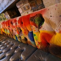 Funky seating at Bar Soba in Edinburgh