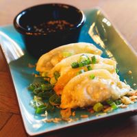 Veg gyoza dumplings at Bar Soba in Edinburgh