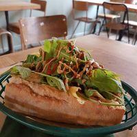 vegan hotdog at Paula Mostaert in Bruges