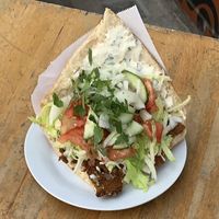 Vöner with bread at Vöner der Vegetarische Döner in Berlin