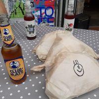 Delicious Vöner with tahini garlic sauce at Vöner der Vegetarische Döner in Berlin